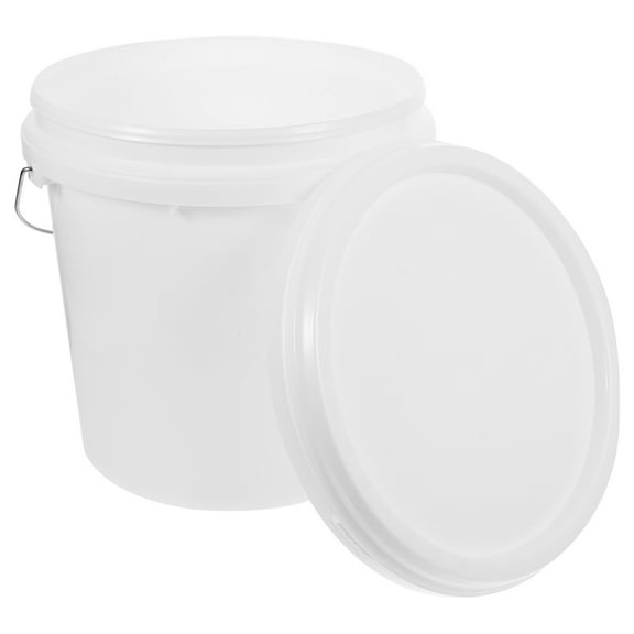 CATIEBYE Empty 2.2 Gallon Bucket with Lid White Airtight Storage Bucket with Handle