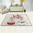thumbnail image 2 of SKYSONIC Hello Winter Animal Non-Slip Area Rug, Merry Christmas Floor Carpet Comfort Floor Mats Decor for Indoor Front Porch Living Room Bedroom Kitchen, 36"x24", 2 of 5
