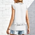thumbnail image 4 of Camisole Noire Femme Extensible Col en V avec Volant Sans Manches Tunique en Tissu Froissé pour Tenue Décontractée, 4 of 8