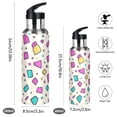 thumbnail image 2 of Yayeee 33oz Insulated Water Bottle Double Wall Stainless Steel with Flip Straw Lid, Beige Retro Pattern, 2 of 7