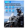 thumbnail image 2 of Auriculares para Casco de Motocicleta LX5 con Intercomunicador de para 10 Conductores, Altavoz Manos de 2000 M, Bluetooth 5.3, Resistente Al Agua, 2 Unidades, 2 of 5