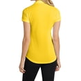 thumbnail image 2 of Jnriver Womens V-Neck Racer Mesh Yellow Polo Shirt Short Sleeve Moisture Wicking Tee Shirts M, 2 of 5