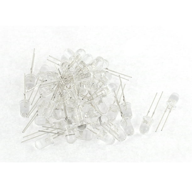 50 piezas de diodos emisores de luz LED redondos ultra brillantes de color blanco de 5 mm
