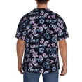 thumbnail image 5 of Wukai Love Butterflies Men's Casual Short-Sleeve Button Down Shirt - Lightweight Summer Dress Shirt for Daily Wear-XX-Large, 5 of 7