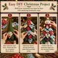 thumbnail image 3 of Quilted Christmas Tree Kit, Handmade Fabric Holiday Tree Decor | DIY Patchwork Sewing Craft Kit with Cute Topper Home Mantel Table Office Display, 3 of 6