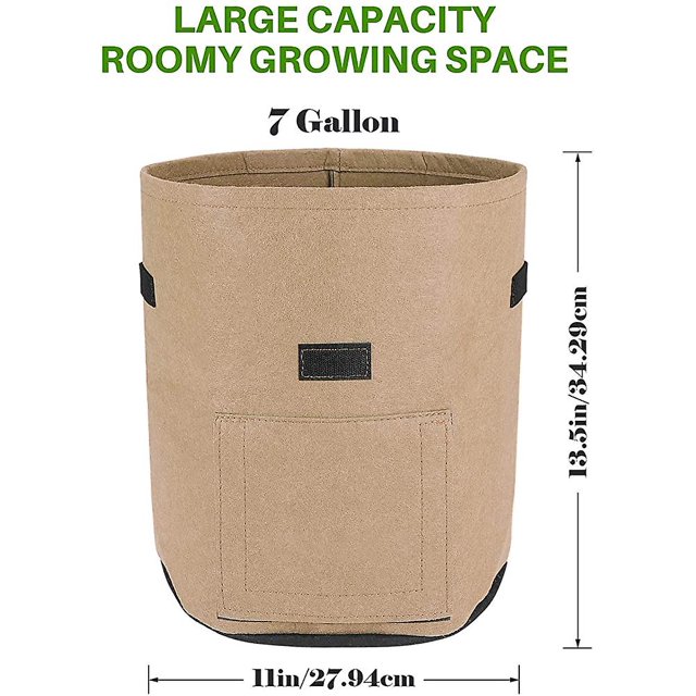 Bolsas de cultivo de patatas Bolsas de cultivo transpirables para exteriores Bolsas de cultivo de jardín con solapa de ventana para flores Patata Tomate Zanahoria Cebolla 7 galones. 3 paquetes-marrón XianweiShao 8390606429711