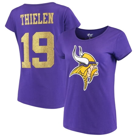 Adam Thielen Minnesota Vikings G-III 4Her by Carl Banks Women's Glitter Endzone Player Name & Number T-Shirt -