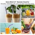 thumbnail image 4 of Sinvic Jumbo Smoothie and Milkshake Reusable Metal Straws, 10mm Wide for Boba, 8.5 Inch Long for 30oz Tumbler, Stainless Steel, Rainbow, 2 Straight and 2 Bent with 1 Cleaning Brush, 4 of 9