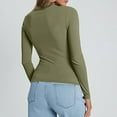 thumbnail image 5 of WTXUE Crewneck Sweatshirt Tube Tops Solid Color Blouses Long Sleeve Shirts Basic Tees Pullover Crop Tops Casual Shirts Womens Exercise Tops Womens Business Blouses Gn1 Xs, 5 of 6