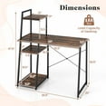 thumbnail image 4 of Giantex Computer Desk, Modern Study Writing Table w/ 4-Tier Storage Shelves & X-Shaped Frame, Home Office Workstation, Brown, 4 of 8