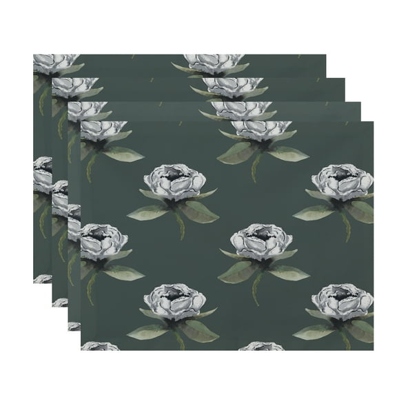 Simply Daisy Floral Bunch 18 x 14 Inch Green Floral Print Placemat (Set of 4)