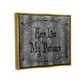 thumbnail image 3 of Stupell Industries Here Lies My Patience Tombstone Graphic Art Metallic Gold Floating Framed Canvas Print Wall Art, Design by Lil' Rue, 3 of 6