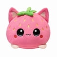 thumbnail image 7 of Knisume Cute Strawberry Cat Stuffed Animals in Sitting Pose - Soft Cartoon Plush Toy Doll, Warm Cuddly Companion, Plush for Home & Gifting,A, 7 of 7