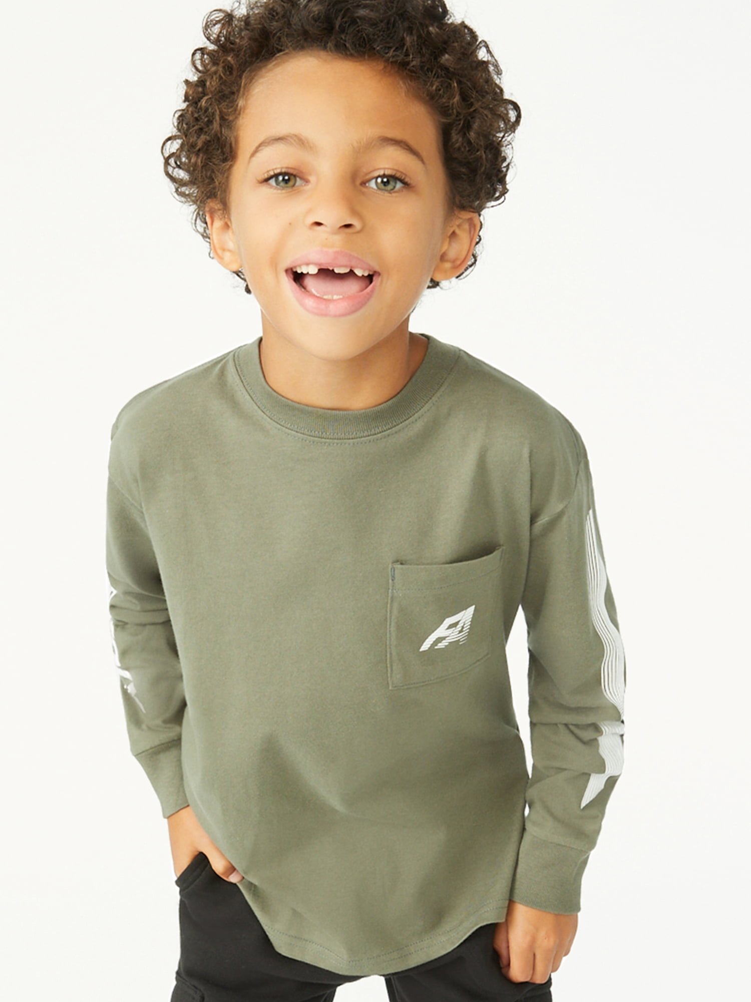 Free Assembly Boys Long Sleeve Graphic T-Shirt, 2-Pack, Sizes 4-18