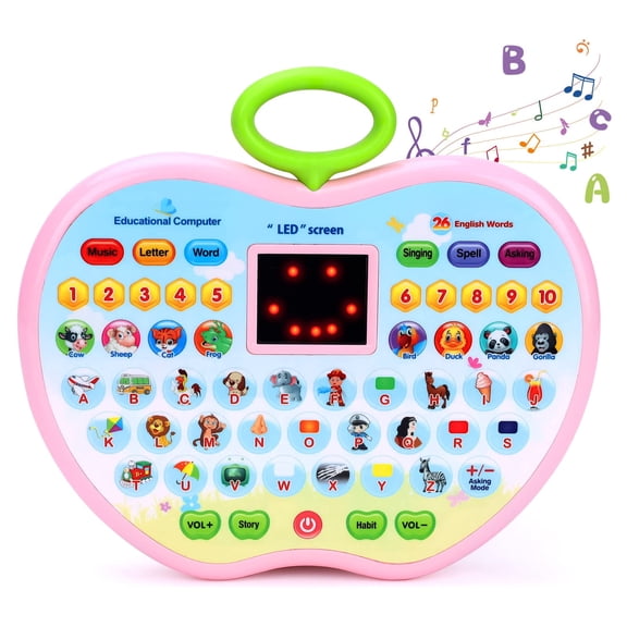 Pearoft Birthday Gift for Girls Kids, Education Computer Toys Age 1 2 3 Boys Toddlers Tablet Toys Gift Age 2 3 4 Childrens Girls Learning Toy for 2-4 Year Old Girls