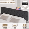 thumbnail image 4 of Bed Frame with USB Ports,Upholstered Platform with Adjustable Headboard, Strong Frame and Wooden Slats Support, Linen Fabric Wrap No Box Spring Needed, Easy Assembly, Dark Grey, Full, 4 of 6