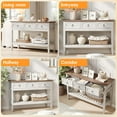 thumbnail image 5 of VEANERWOOD Farmhouse Entryway Table with 3 Drawers, 2-Tier Console Table with Storage for Entryway Living Room, 5 of 8