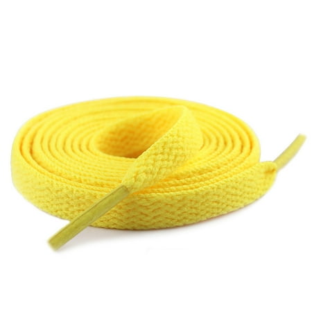 2 Pair Flat Shoe laces Shoelaces for Athletic Running Sneakers Shoes Boot Strings Bright Yellow