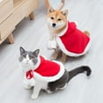 thumbnail image 2 of Pet Christmas Cape Costume Santa/Elk Cosplay,Funny Transformed Cat/Dog Pet Christmas Cape Dress up Clothes,Red Scarf Cloak Props Decor, 2 of 8