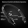 thumbnail image 2 of DEA Foldable Bluetooth Neckband Headphones, Wireless Sports Headset with Retractable Earbuds, Sweatproof Noise Cancelling Stereo Earphones with Built-in Mic for Running, Workout (Deep Black), 2 of 13
