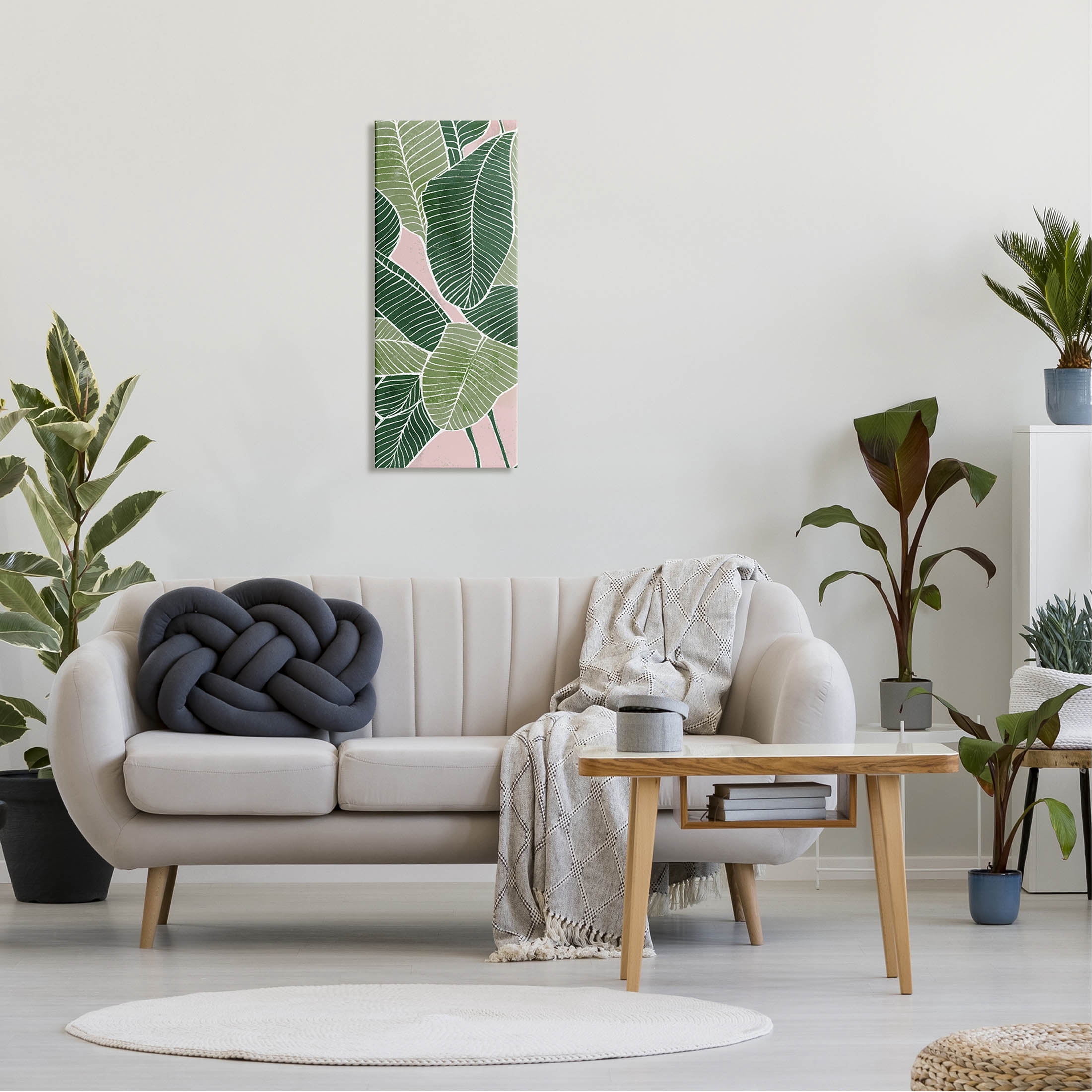 Layered Plant Leaf Shapes Botanical & Floral Graphic Art Gallery Wrapped Canvas Print Wall Art