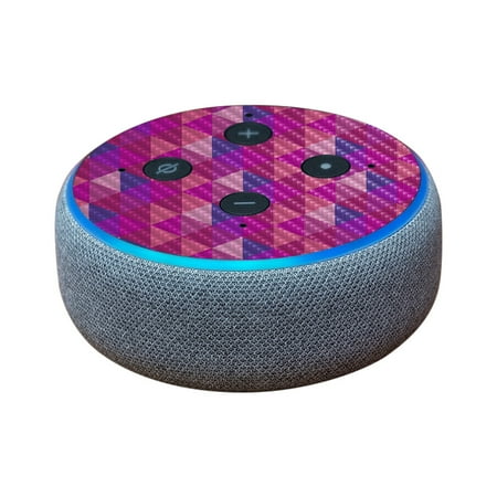 Carbon Fiber Skin Wrap Decal Compatible With Amazon Echo Dot (3rd Gen) Sticker Design Pink Kaleidoscope