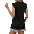 thumbnail image 3 of Yievot Womens Cap Sleeve Tops Business Casual Crewneck Tee Shirts Summer Trendy Vacation Blouses, 3 of 7
