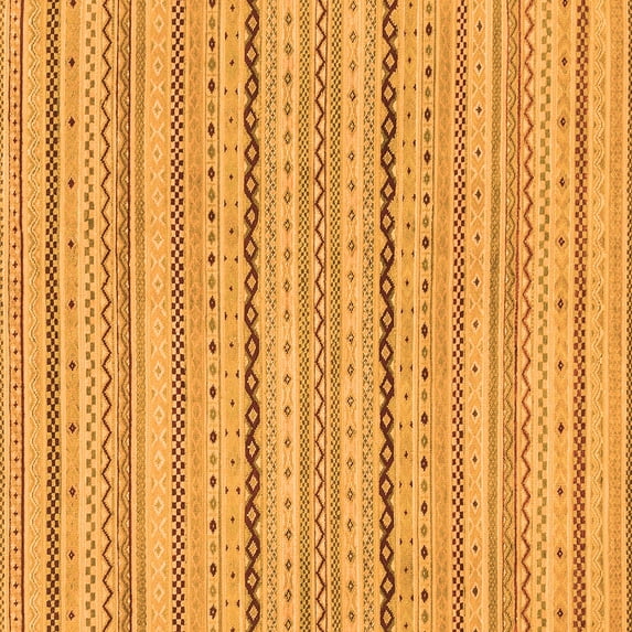 Ahgly Company Indoor Square Solid Orange Modern Area Rugs, 7' Square