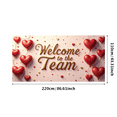 thumbnail image 3 of LUUFILx Welcome To The Team Banner Red Heart Design Decoration Ribbon Welcome Party Background Photo Props Backdrop Office Event New Job Orientation Celebration, 3 of 9