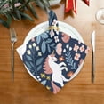 thumbnail image 2 of GZHJMY Set of 4 Cute Unicorns Floral Satin Napkin Square 20 Inches Table Napkins Soft Smooth Decorative Napkins for Wedding Banquet Party Decoration, 2 of 6