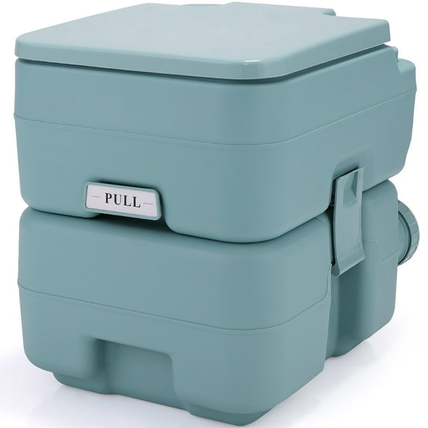 Gymer Portable Toilet, Camping Outdoor Toilet with Flush & 5 Gallons