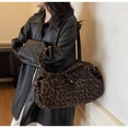 thumbnail image 3 of KKLDOGS Leopard Print Canvas Duffle Bag, Large Capacity Casual Weekender Shoulder Handbag for Travel & Daily Use, 3 of 6