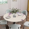 thumbnail image 5 of Wisteria Round Tablecloth for 36-44 Inch Tables,Fitted Table Cover with Elastic Edge,Spring Purple Flowers Butterflies Vintage Beige Waterproof Outdoor Table Cloth Protector for Patio Garden Dinner, 5 of 9