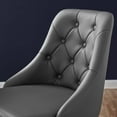 thumbnail image 4 of Computer Work Desk Swivel Tufted Chair, Faux Vegan Leather, Black Grey Gray, Modern Contemporary Urban Design, Home Business Office Furniture, 4 of 9