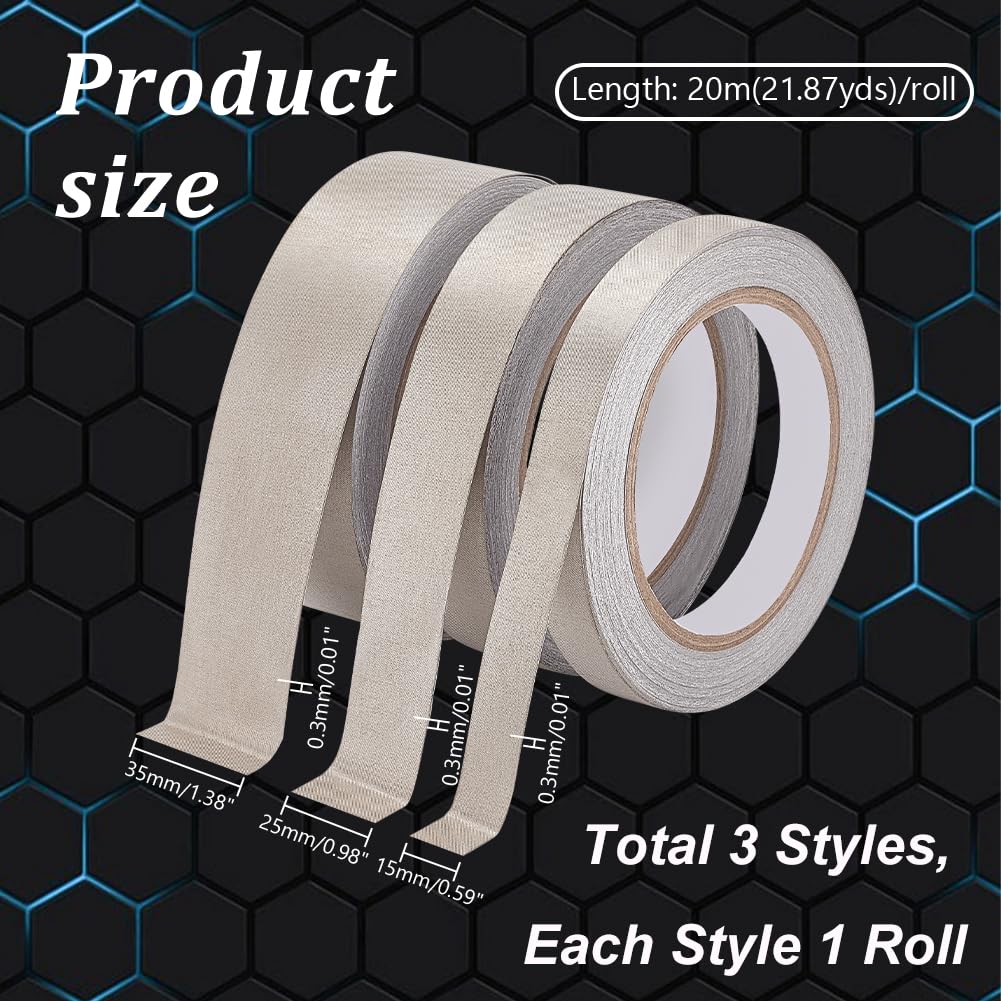3 Roll Faraday Tape Double Conductive Cloth Tape