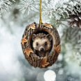 thumbnail image 3 of Ktoot Animal Christmas Ornament,2D Flat flat Acrylic Hanging Pendant,Rustic Farmhouse Christmas Decor,Hedgehog Ornament,Woodland Animal Ornaments,Unique Christmas Tree Decor for Animal Lovers, 3 of 3