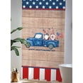 thumbnail image 4 of Sheer Curtains 84 Inches Long, Independence Day Semi Sheer Curtains Light Filtering Window Treatment, Gnomes Truck Star Flag Wooden Grain Privacy Voile Drapes for Living Room Bedroom 52x84 Inch, 4 of 7