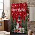thumbnail image 3 of Shower Curtain 60"W x 72"L Snowman Christmas Tree Red Texture Fabric Shower Curtains Set with Hooks Water Repellent Bathroom Curtains Machine Washable Bathroom Accessories, 3 of 7