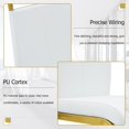 thumbnail image 4 of JUFU Dining Chairs Set of 6, White PU Leather Side Chairs, High Back, Gold Cantilever Base for Dining & Kitchen, 4 of 9