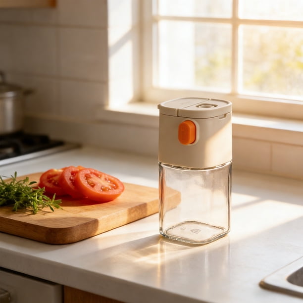Especiero Medidor Ajustable de Plástico Blanco Qazbgdl | Dispensador de 0,5 Gramos para Sal, Azúcar y Polvo | Imprescindible para Cocina y Camping | 1 Unidad