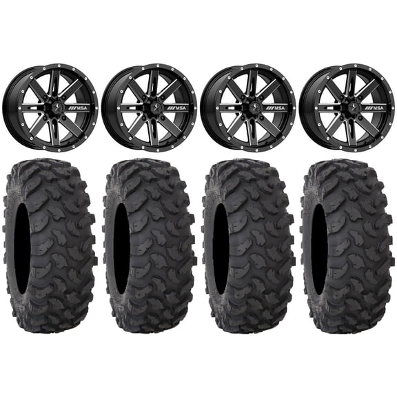 MSA Milled Boxer 15" UTV Wheels 35" XTR370 Tires Polaris RZR XP 1000 / PRO XP / Ranger XP 900/1000