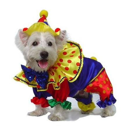 High Quality Dog Costume SHINY CLOWN COSTUMES Dogs As Colorful Circus Clowns (Size