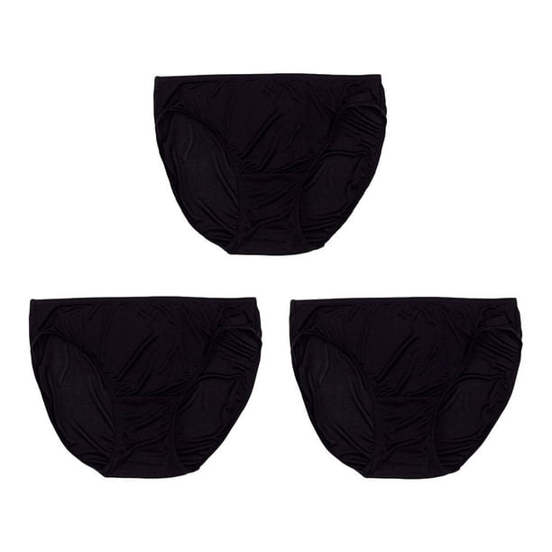enqiretly 3 Pieces Wome Mulberry Silk Panties Briefs Underwear Lingerie  Sexy Comfortable Underpants Shorts Everyday Wear Ladies Black L 