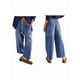 thumbnail image 3 of Pantalones Vaqueros Estilo Barril para Mujer, Informales, Anchos, Elásticos, de Tiro Medio, Estilo Boyfriend, Y2k, Holgados, con Cordón. Azul Profundo XL, 3 of 8