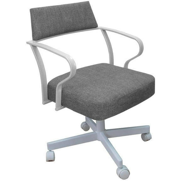 Carolina Swivel Tilt Metal Dining Caster Chair - Mojave Gray - White frame