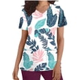 thumbnail image 2 of Jienlioq Hauts Grande Taille pour Femmes Mode Décontractée Imprimé Manches Courtes Col en V Poche Hauts de Travail Vert Menthe G, 2 of 5