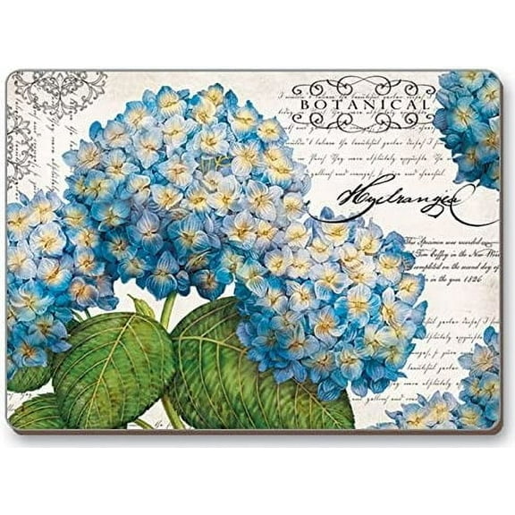 CounterArt Hardboard Placemat, Set of 2, Botanical Hydrangea