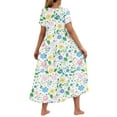 thumbnail image 6 of Drses Women's Casual Dresses Women's Flower Printing Casual Short Sleeve Crewneck Dress Casual Flowy Tiered Maxi Beach Dress Short Sleeve Dress for Women Summer, 6 of 6