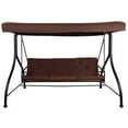 thumbnail image 4 of Flash Furniture 3 Seat Patio Convertible Patio Swing and Hammock in Brown, 4 of 12