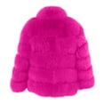thumbnail image 4 of Odeerbi Womens Faux Fox Furry Overcoat Thicken Fleece Jacket Winter Fuzzy Coat Plus Size Winter Warm Coat Loose Stand Collar Plush Jacket Hot Pink, 4 of 6
